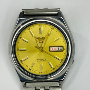 Vintage Seiko 5 Automatic Yellow Sunburst Dial Men's Watch