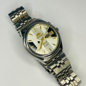 Vintage Orient 3 Star Crystal 21 Jewels Silver Dial Men's Watch