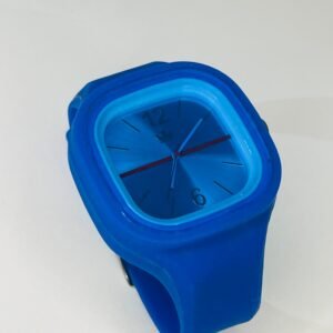 SEMPRE Electric Blue Square Silicone Quartz Men's / Unisex Watch